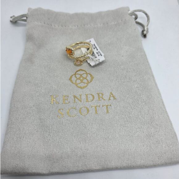 Kendra Scott Tessa Wrap Ring Gold Papaya Mother of Pearl - Picture 5 of 8